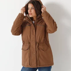 Waterafstotende parka met fleecevoering