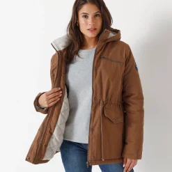 Waterafstotende parka met fleecevoering