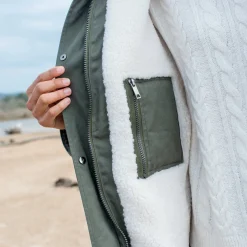 Waterafstotende parka met kap, voering van sherpafleece