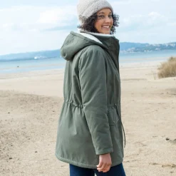 Waterafstotende parka met kap, voering van sherpafleece