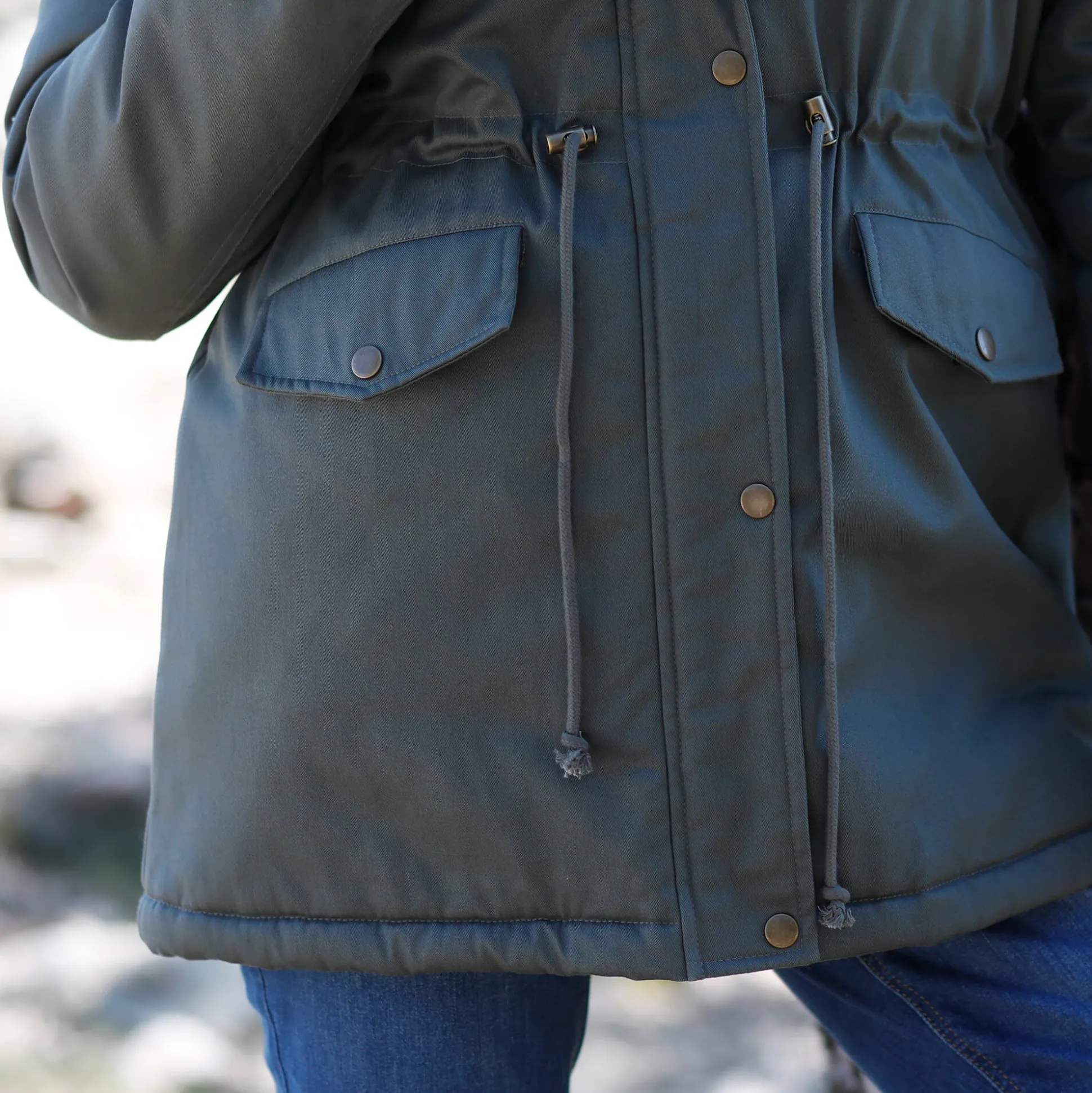Waterafstotende parka met fleecevoering