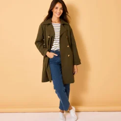 Waterafstotende trenchcoat met verwijderbare ceintuur