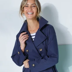 Waterafstotende trenchcoat met verwijderbare ceintuur