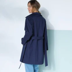 Waterafstotende trenchcoat met verwijderbare ceintuur