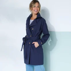 Waterafstotende trenchcoat met verwijderbare ceintuur