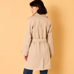 Waterafstotende trenchcoat met verwijderbare ceintuur