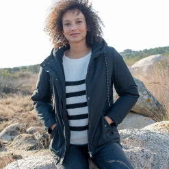 Waterdichte parka met rits en kap
