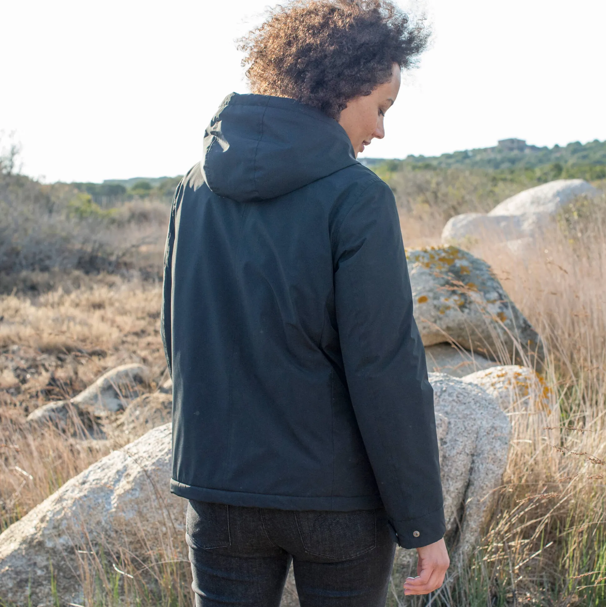 Waterdichte parka met rits en kap