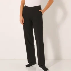 Wijde broek in molton met elastische taille
