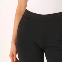 Wijde broek in molton met elastische taille
