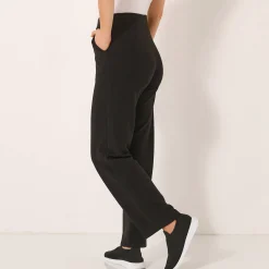 Wijde broek in molton met elastische taille