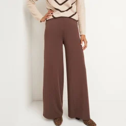 Wijde broek in rekbaar tricot
