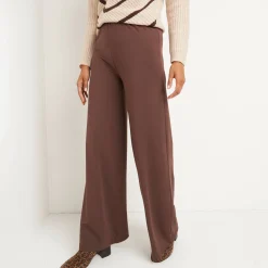 Wijde broek in rekbaar tricot
