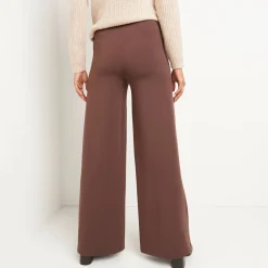 Wijde broek in rekbaar tricot