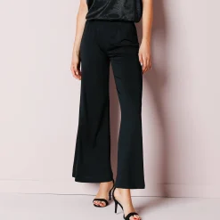 Wijde broek in rekbaar tricot