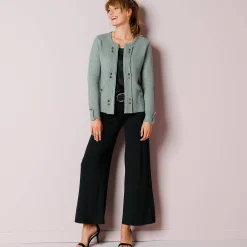 Wijde broek in rekbaar tricot