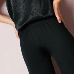 Wijde broek in rekbaar tricot