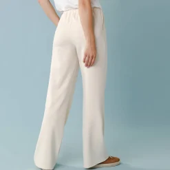Wijde broek in soepel tricot, kleine lengtes