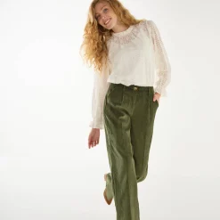 Wijde broek in velours