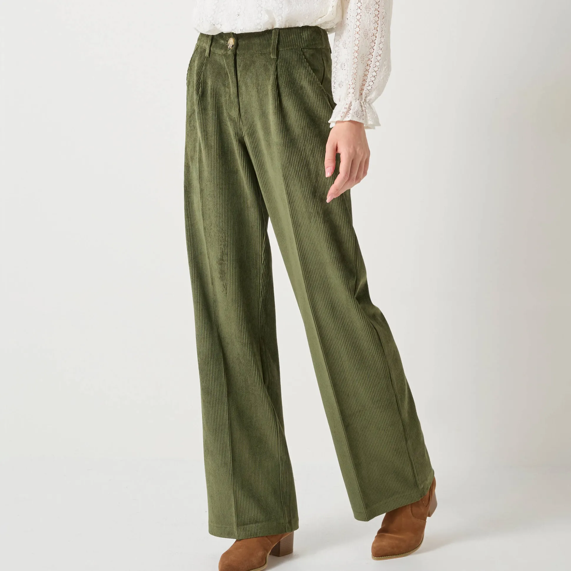Wijde broek in velours