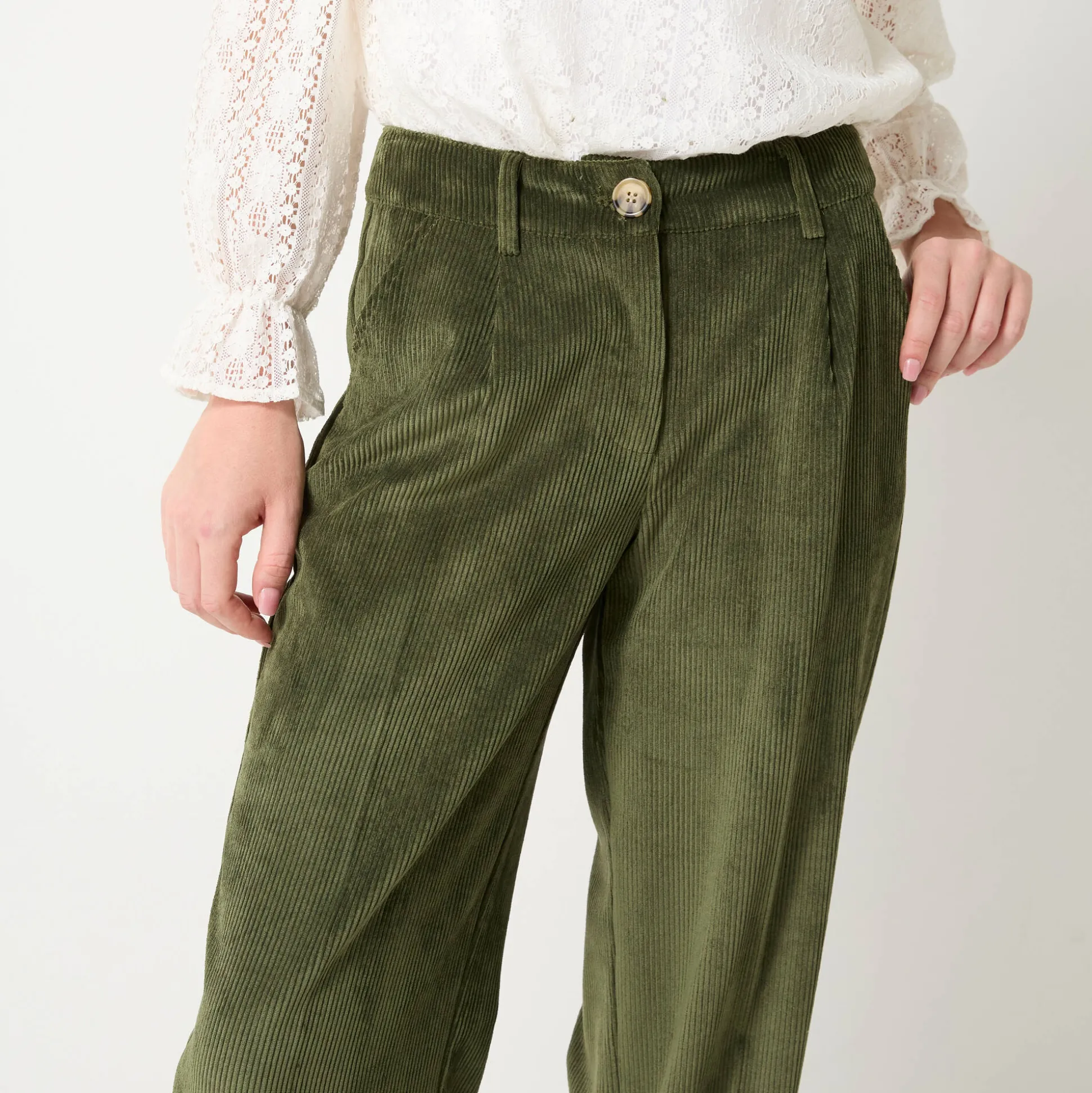 Wijde broek in velours
