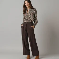 Wijde broek met bandplooien