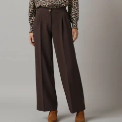 Wijde broek met bandplooien