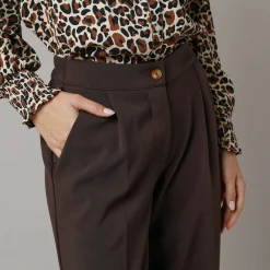 Wijde broek met bandplooien