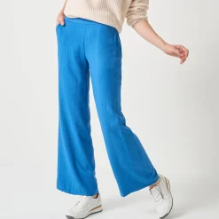 Wijde broek met materiaaleffect