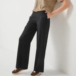 Wijde broek met materiaaleffect