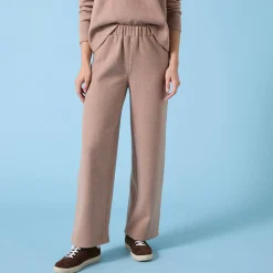 Wijde broek Special voor kleine lengtes effen, geribd