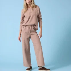 Wijde broek Special voor kleine lengtes effen, geribd