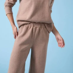Wijde broek Special voor kleine lengtes effen, geribd