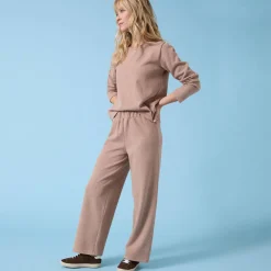 Wijde broek Special voor kleine lengtes effen, geribd