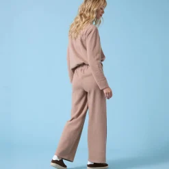 Wijde broek Special voor kleine lengtes effen, geribd