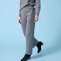 Wijde broek Special voor kleine lengtes effen, geribd