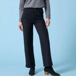 Wijde broek Special voor kleine lengtes effen, geribd