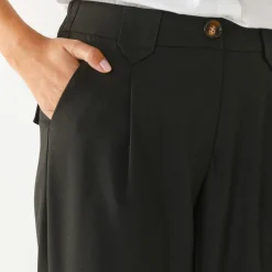 Wijde rechte broek, effen
