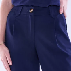 Wijde rechte broek, effen