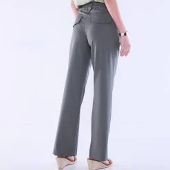 Wijde rechte broek, effen