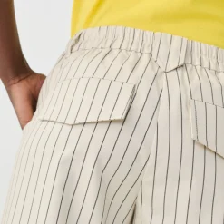 Wijde rechte broek, gestreept