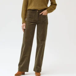 Wijde velours roek met hoge taille, kleine lengte