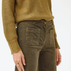 Wijde velours roek met hoge taille, kleine lengte