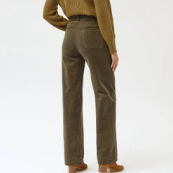 Wijde velours roek met hoge taille, kleine lengte