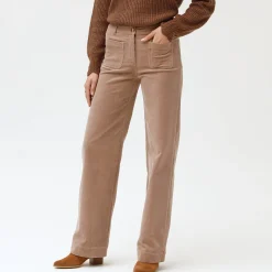 Wijde velours roek met hoge taille, kleine lengte