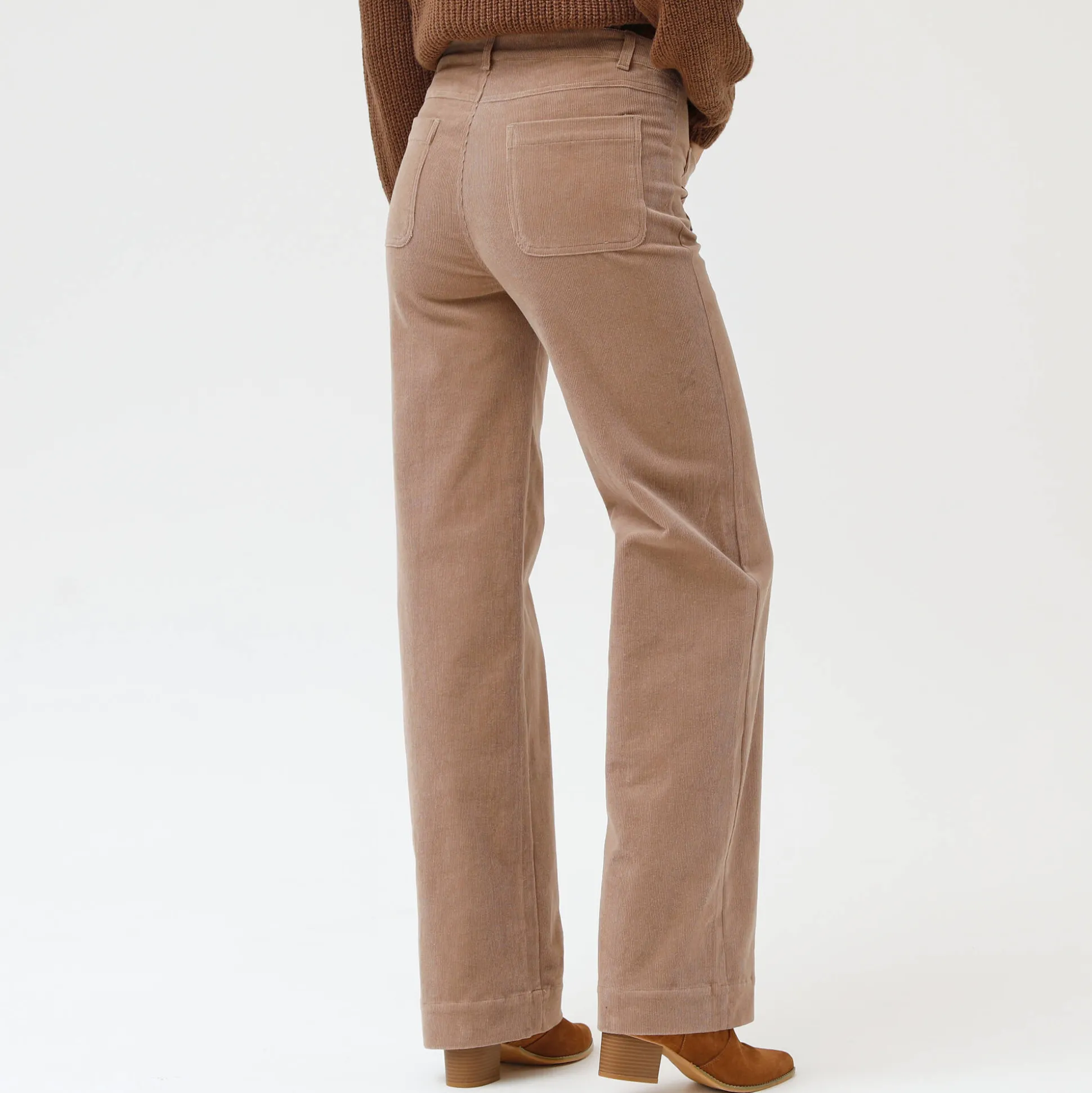 Wijde velours roek met hoge taille, kleine lengte