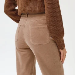 Wijde velours roek met hoge taille, kleine lengte