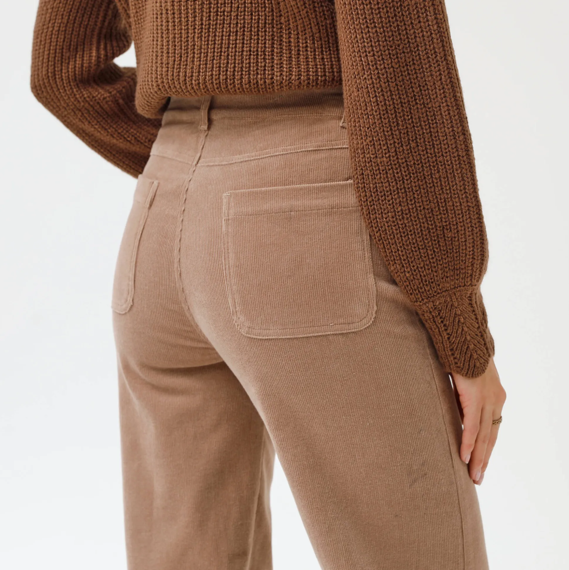 Wijde velours roek met hoge taille, kleine lengte