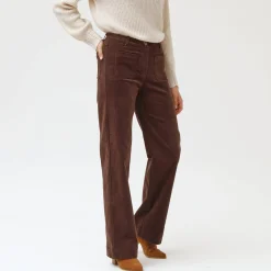Wijde velours roek met hoge taille, kleine lengte