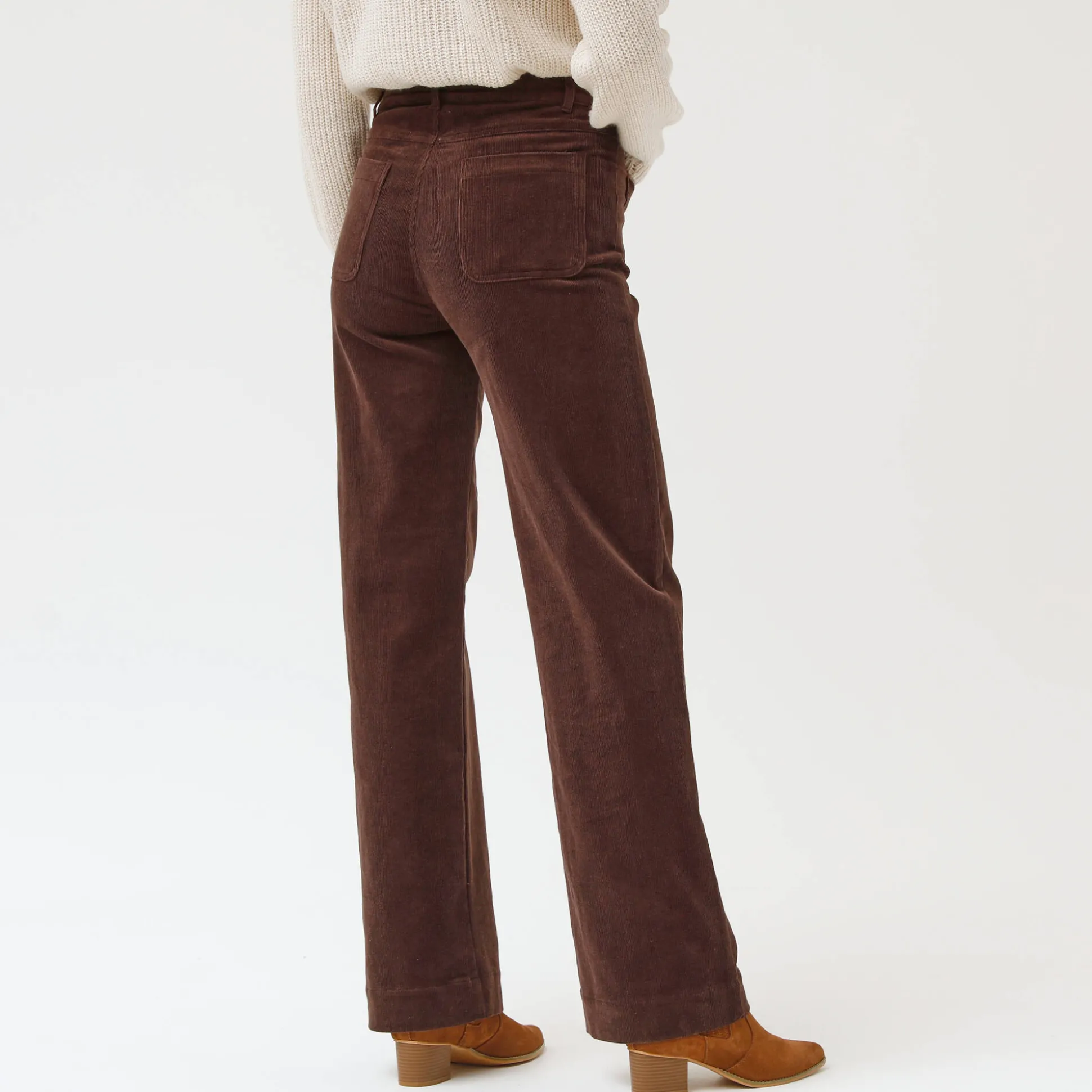 Wijde velours roek met hoge taille, kleine lengte